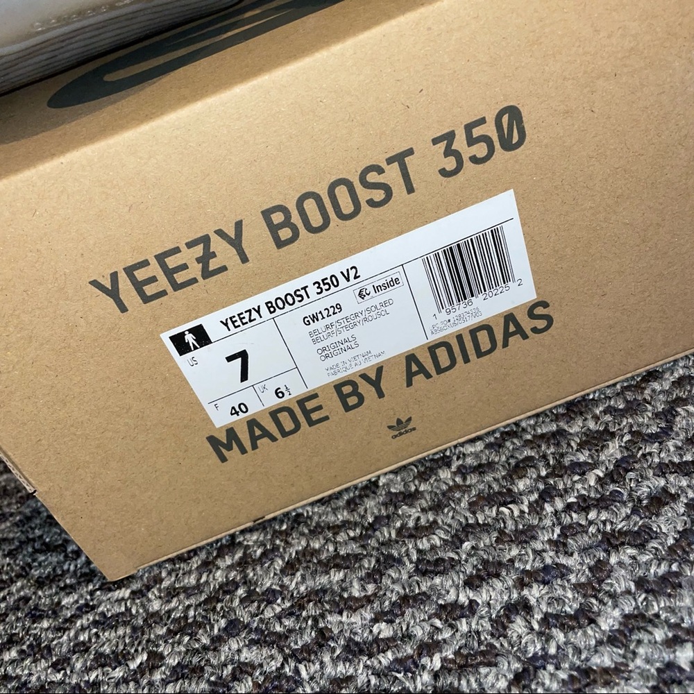 ADIDAS YEEZY BOOST 350 v2 BELUGA SNEAKERS - GRAY & ORANGE - Picture 8 of 8